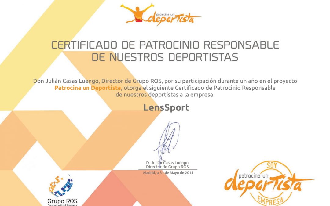 LensSport apoya el proyecto Patrocina Un Deportista