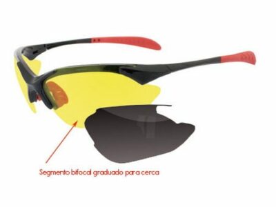 Gafas Deportivas Ver Sport Bi-Race Negro brillo con segmento bifocal de +2